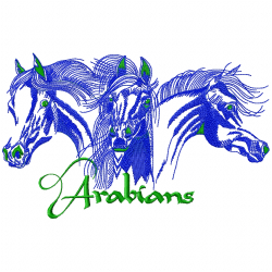 Horses Embroidery Design 12